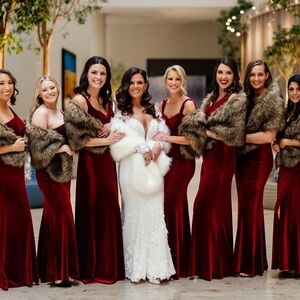 Bridal winter fur shawl